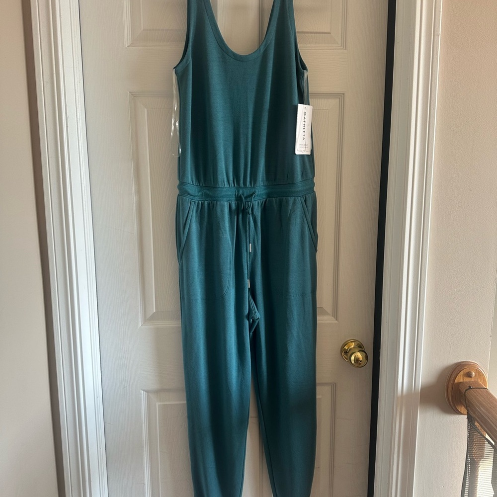 Athleta Deep Teal Sleeveless Jumpsuit long